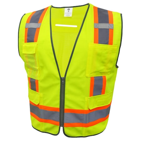 Ge Surveyor Vest, 8 Outside Pockets, Green, Size M GV082GM